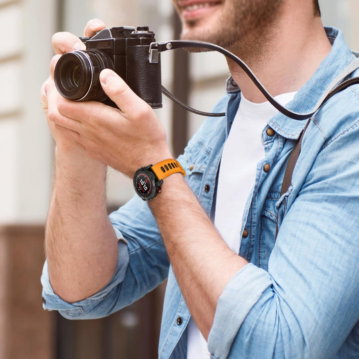 EZMVZKU 22mm QuickFit Armband für Garmin Fenix 8 47mm/Fenix 7/7 Pro/6/6 Pro,Silikon Ersatzarmband Sp