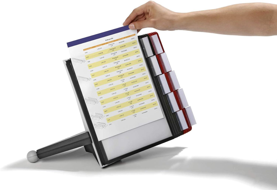 Durable Sichttafelsystem Sherpa Table mit 10 Sichttafeln, 1 Stück, schwarz/rot, 563200 Tisch 10 Tafe