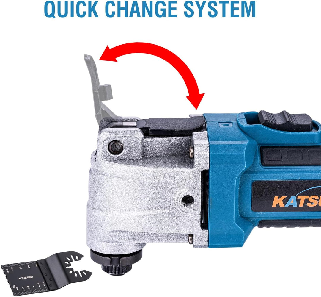KATSU FIT-BAT 21V Akku-Multifunk Werkzeug Brushless Oszillierendes Multitool, 6 Geschwindigkeiten, S