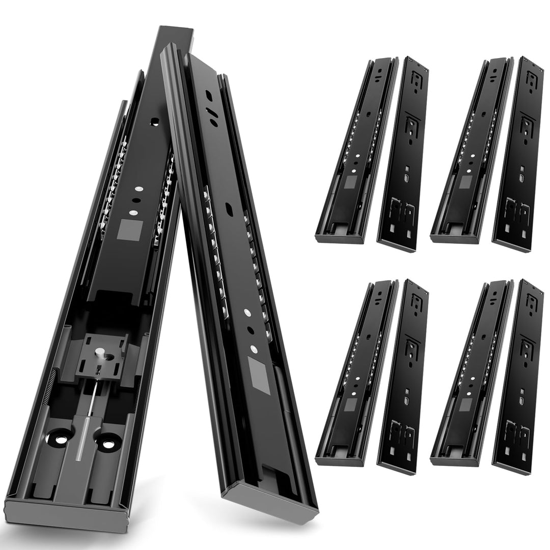 AOLISHENG Schubladenschienen 350 mm, Vollauszug mit Soft-Close und Selbsteinzug für Küchenschubladen