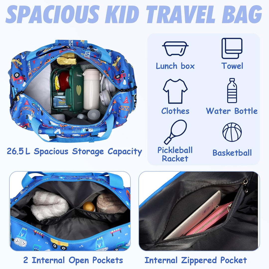 Kinder Reisetasche, Kasgo Duffle Bag für Kinder Jungen Mädchen Wasserabweisend Duffel Sport Carry On