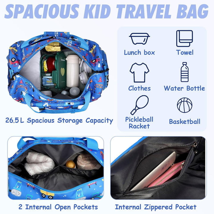 Kinder Reisetasche, Kasgo Duffle Bag für Kinder Jungen Mädchen Wasserabweisend Duffel Sport Carry On