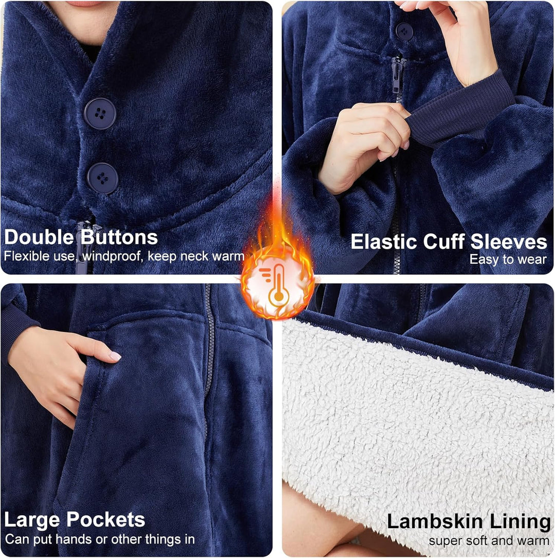 SPFASZEIV Reissverschluss Hoodie Decke Damen Kuscheldecke mit Ärmeln Übergrosse Kuschelpullover Frau