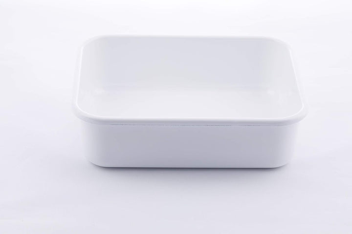 Honeyware 87006 Auflaufform / Backform aus Emaille, flach, mit Aroma-Deckel, Ofenform für kleine Auf