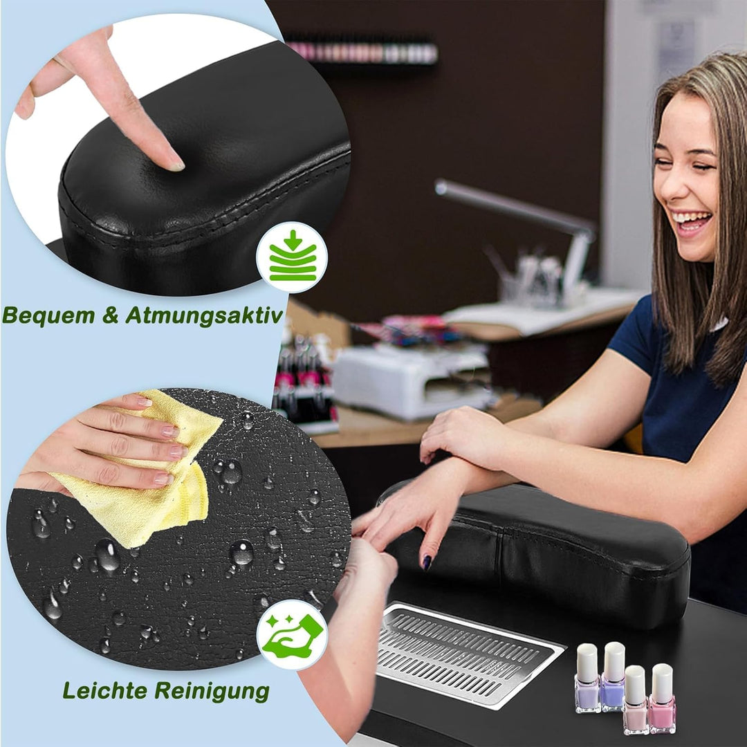 LARS360 Faltbar Maniküretisch Nageltisch mit Absaugung Maniküre Tisch für Nagelstudio, Beweglich mit