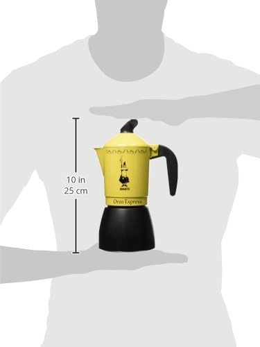 Bialetti 5334 Moka Orzo Express Caffettiera con Orziera, Alluminio, Giallo, 4 Tazze, Yellow 4 Tassen