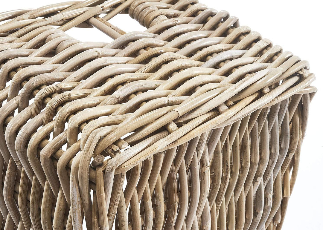 Kobolo Rattankorb Regalkorb eckig Rattan Kubu grau klein