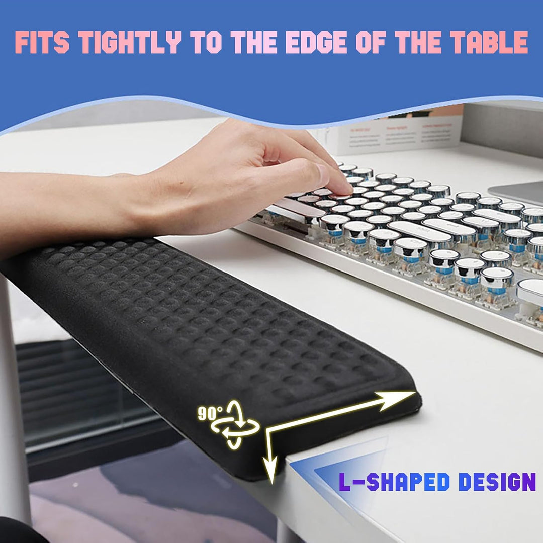 2 Stück L-Förmige Handballenauflage Tastatur, Memory-Schaum Armauflage Schreibtisch, Ergonomisches W