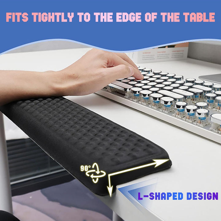 2 Stück L-Förmige Handballenauflage Tastatur, Memory-Schaum Armauflage Schreibtisch, Ergonomisches W