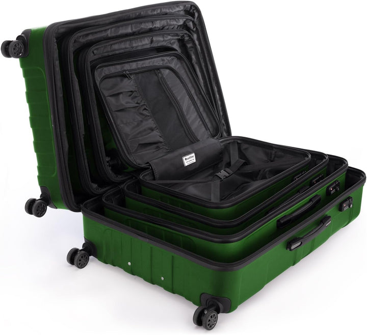 Suitline – 4er Set aus Handgepäck, mittelgrosser Koffer, grosser Hartschalen-Koffer, übergrosser Rei