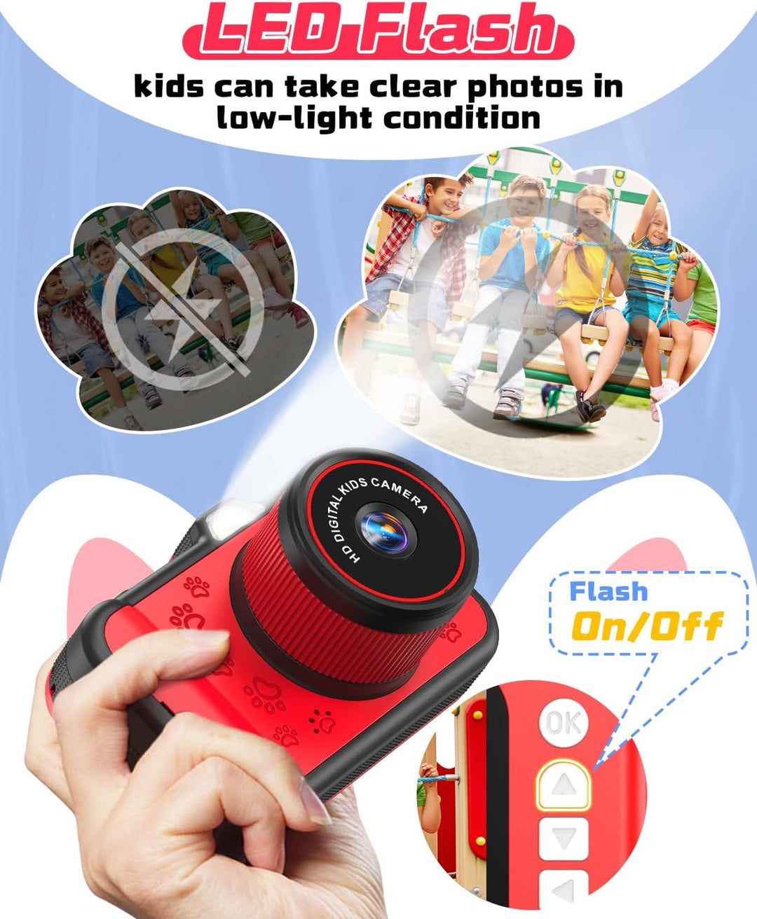 Kinderkamera, Usteetic 3,5" Grossbildschirm 1080P Digitalkamera Kinder mit 360° Drehbares Zoomobjekt