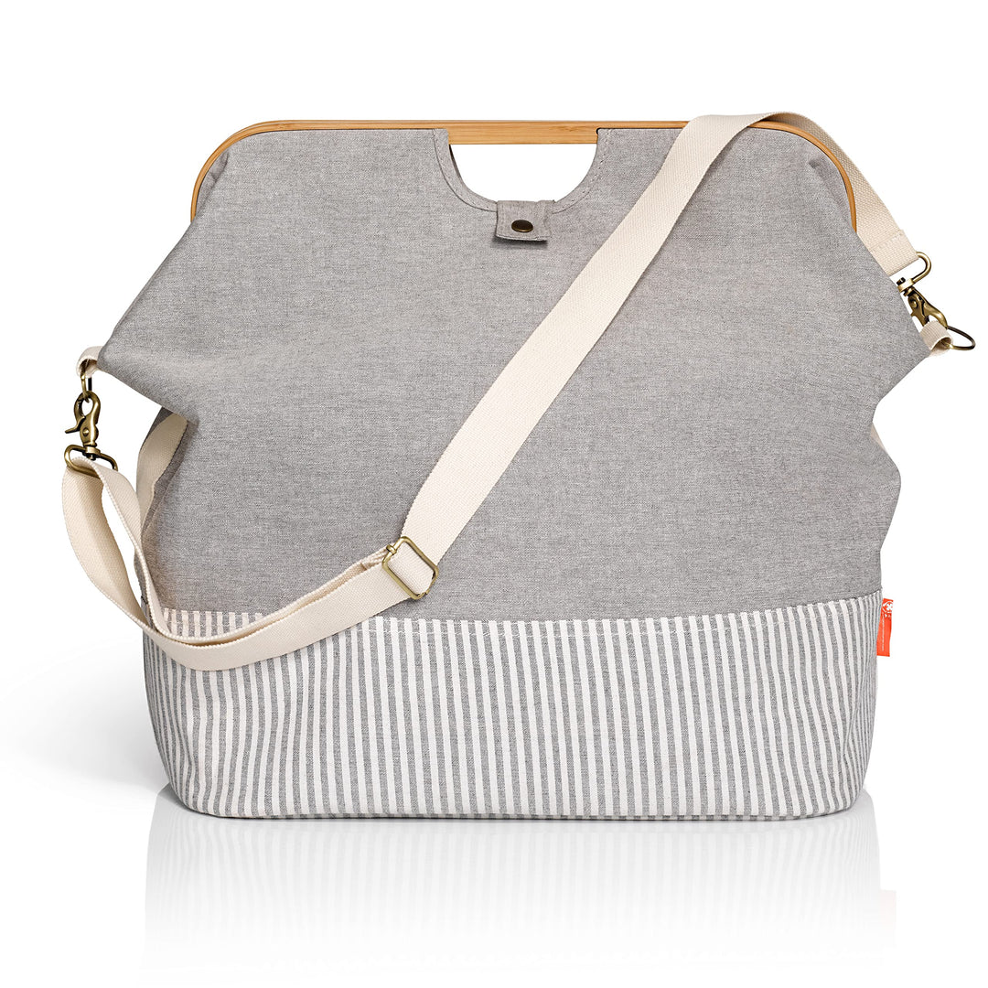 Prym 612561 grau Store & Travel Bag Canvas & Bamboo M, 45 x 30 x 50 cm 45 x 30 x 50 cm Grau, 45 x 30