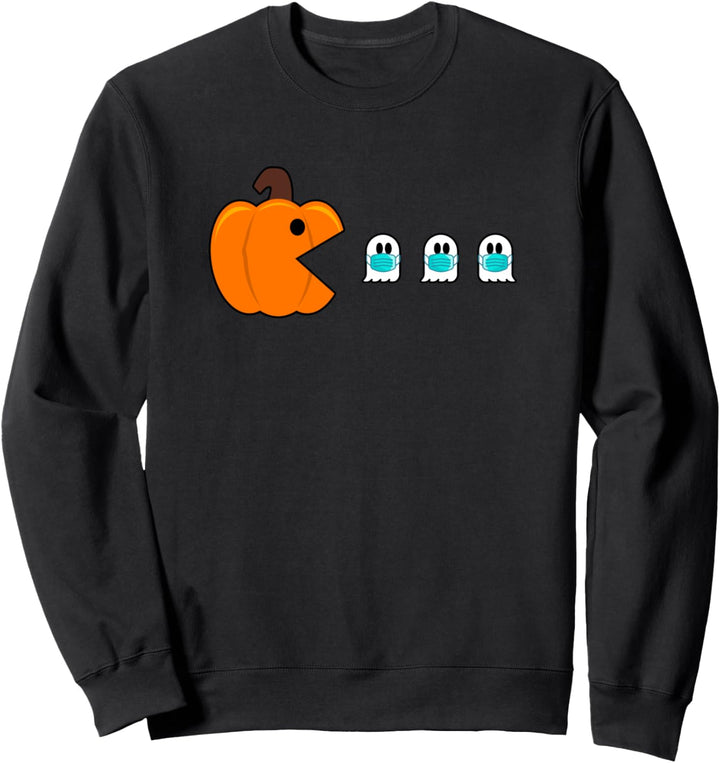 Kürbis essender Geist in der Maske lustige Halloween 2020 Sweatshirt