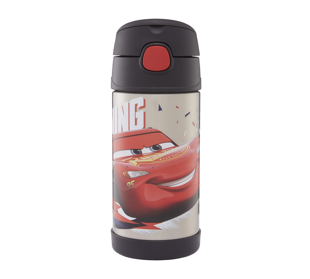 Thermos kids FUNTAINER STRAW BOTTLE DISNEY 0,35 l, Cars, Thermoflasche Kinder aus Edelstahl mit Trin