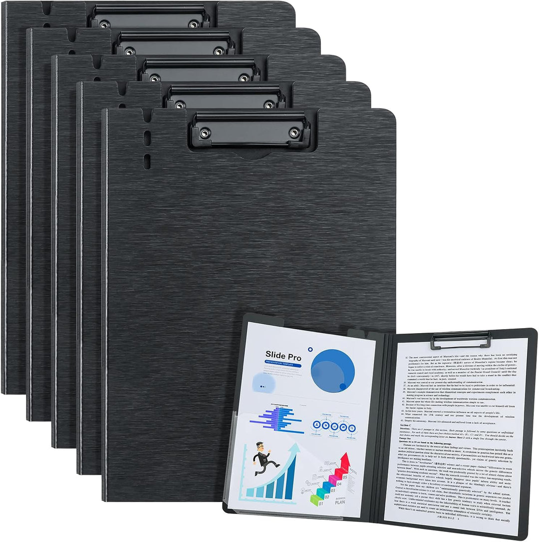 URbantin A4 Klemmbrett Ordner, 5 Pack Faltbare A4 Klemmbretter mit Tasche, A4 Klemmbretter Klemmbret