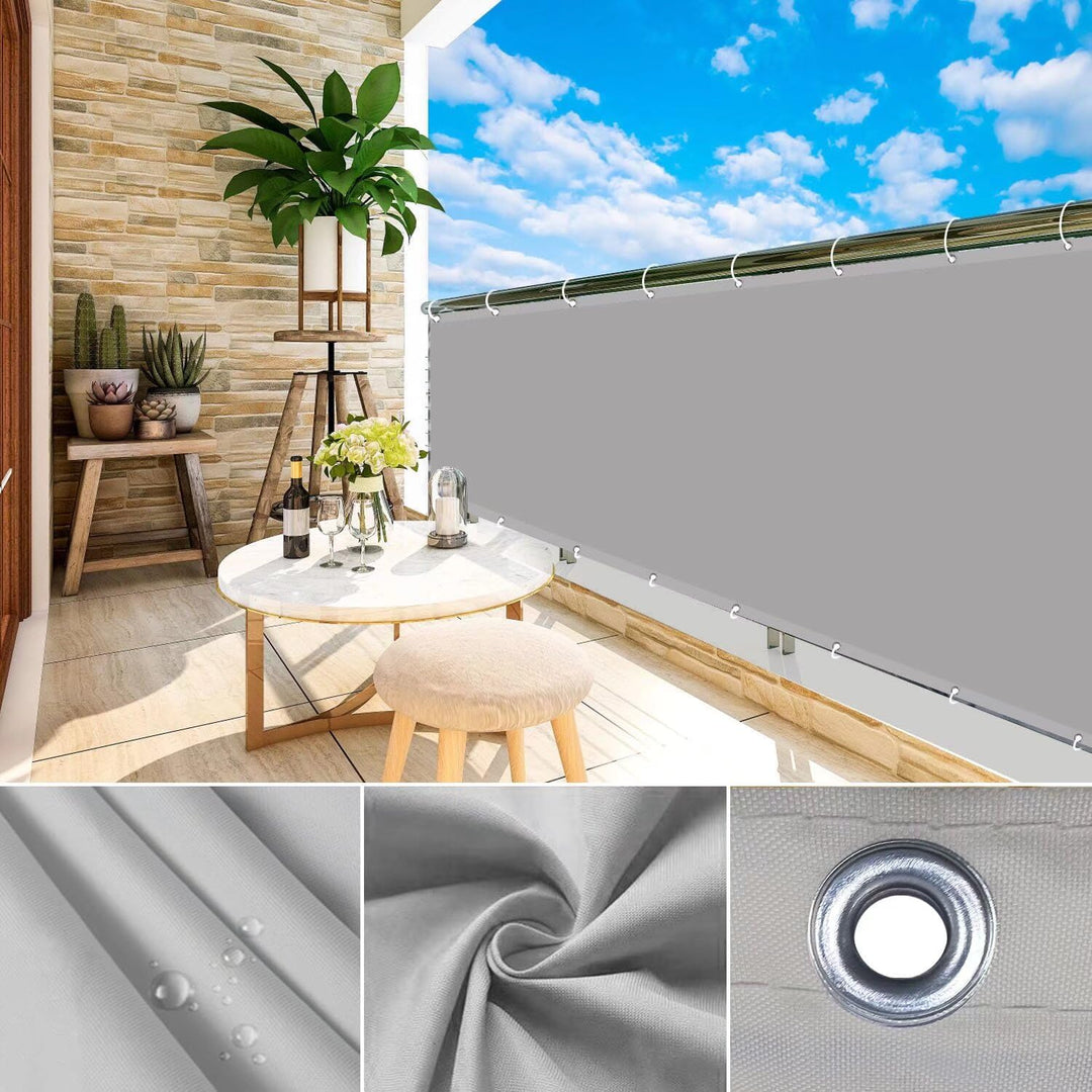 WEALSFUN Balkonabdeckung (390Grössen & 8 Farben) Balkonverkleidung Ohne Bohren blickdichte Wind UV-S