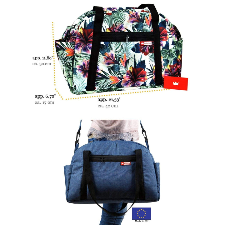 BabyLux Wickeltasche COLORFUL Kinderwagen Buggy Grosse Handtasche Babytasche mit Befestigung für Mut