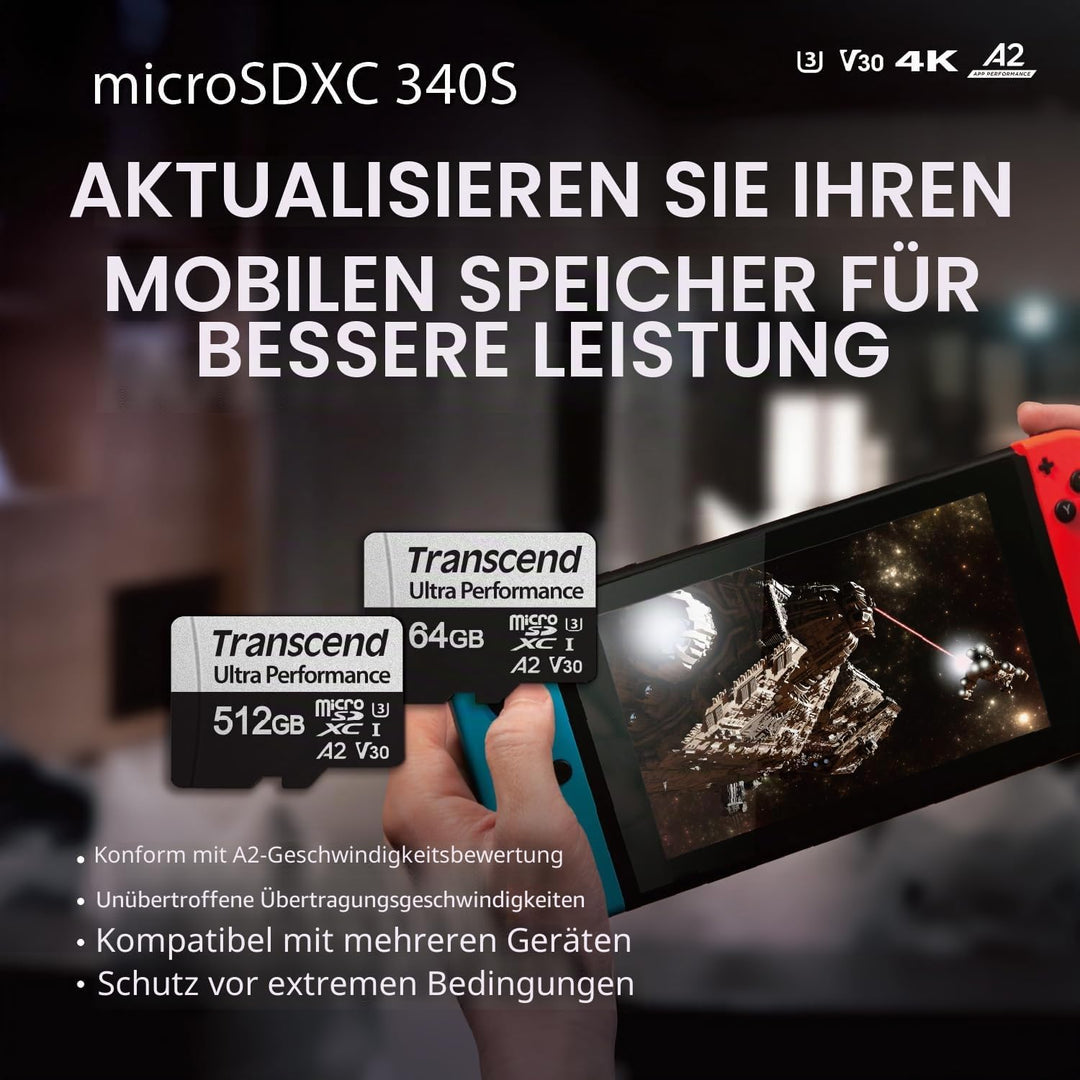 Transcend 256Go microSD mit Adapter UHS-I, TS256GUSD340S 256GB, 256GB