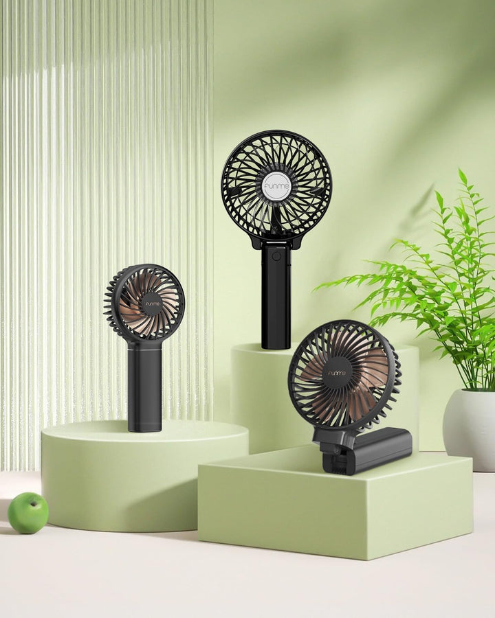 Funme Handventilator Akku Mini Ventilator Tragbar Lüfter Aufladbarer Leiser Tischventilator [Lebensl