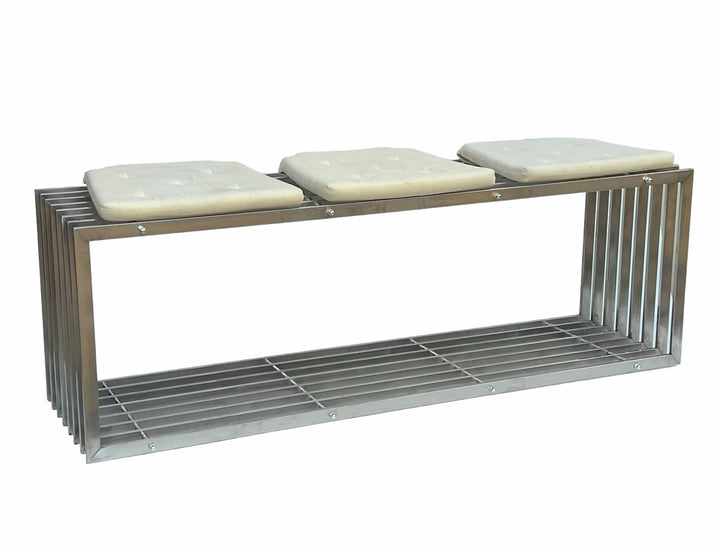 DanDiBo Gartenbank Edelstahl Metall Wetterfest Massiv 150 cm Sitzbank Bank Garten 96429 Parkbank Lam
