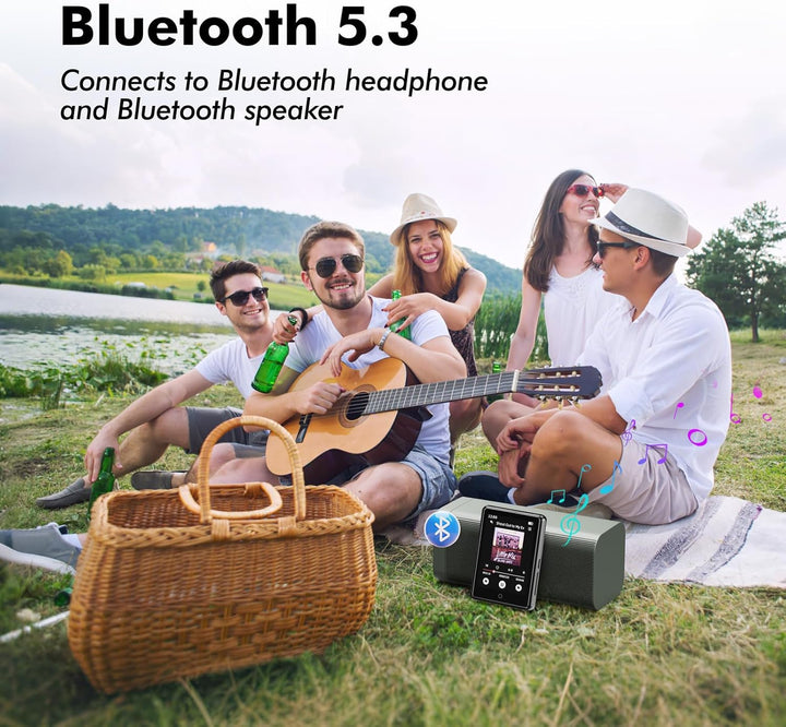 64GB MP3 Player Bluetooth 5.3, tragbarer Touchscreen Music mp3-Player für Kinder mit Lautsprecher, S