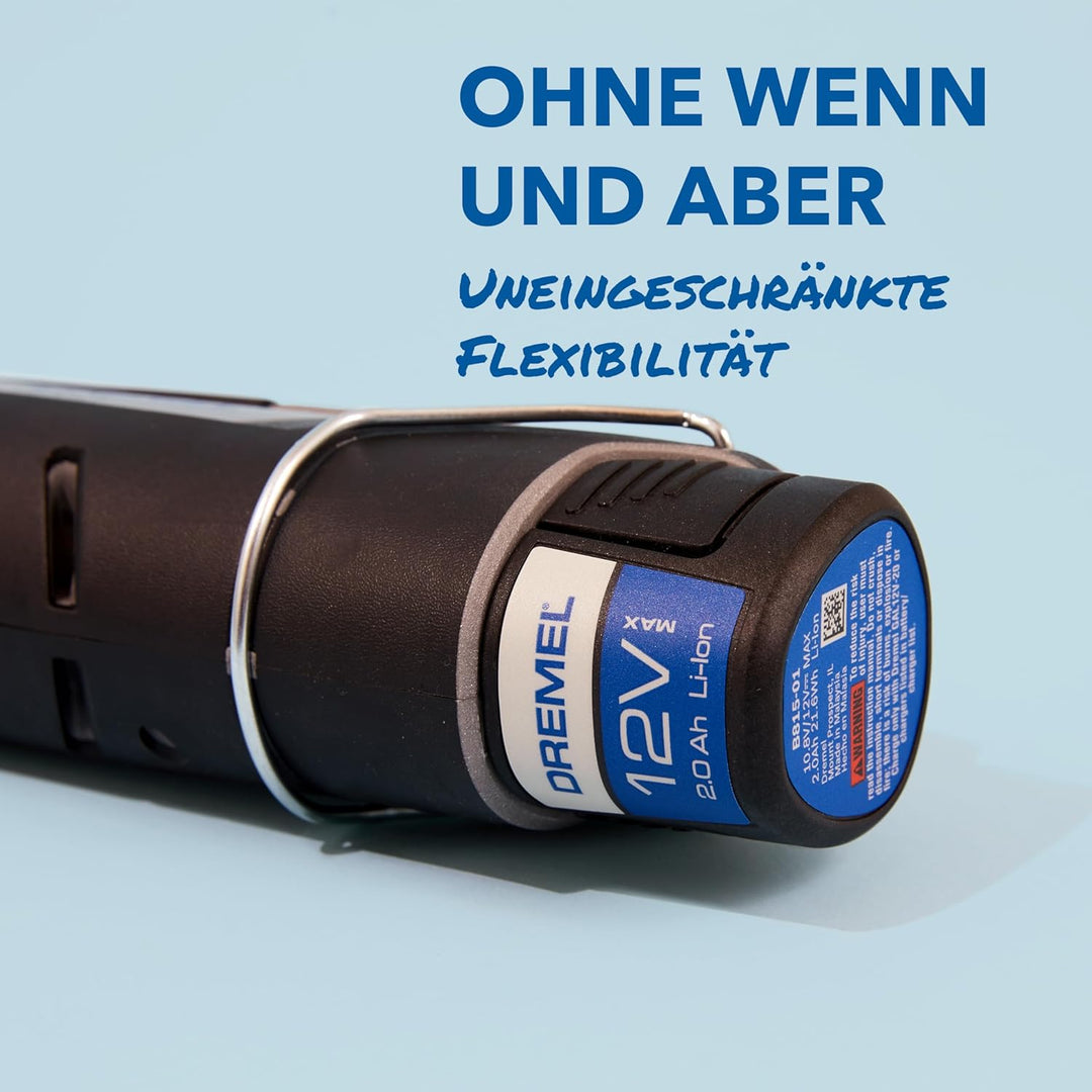 Dremel 8240 Akku-Multitool 12V 2Ah, Multifunktionswerkzeug Set mit 2 Akkus, 5 Auf-und Vorsätze, 1 Dr
