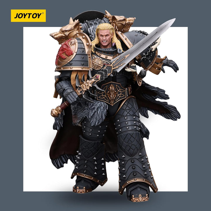 JOYTOY Warhammer 40k Space Wolves Leman Russ Primarch of The VIth Legion 1/18 Action Figur，Kombinier