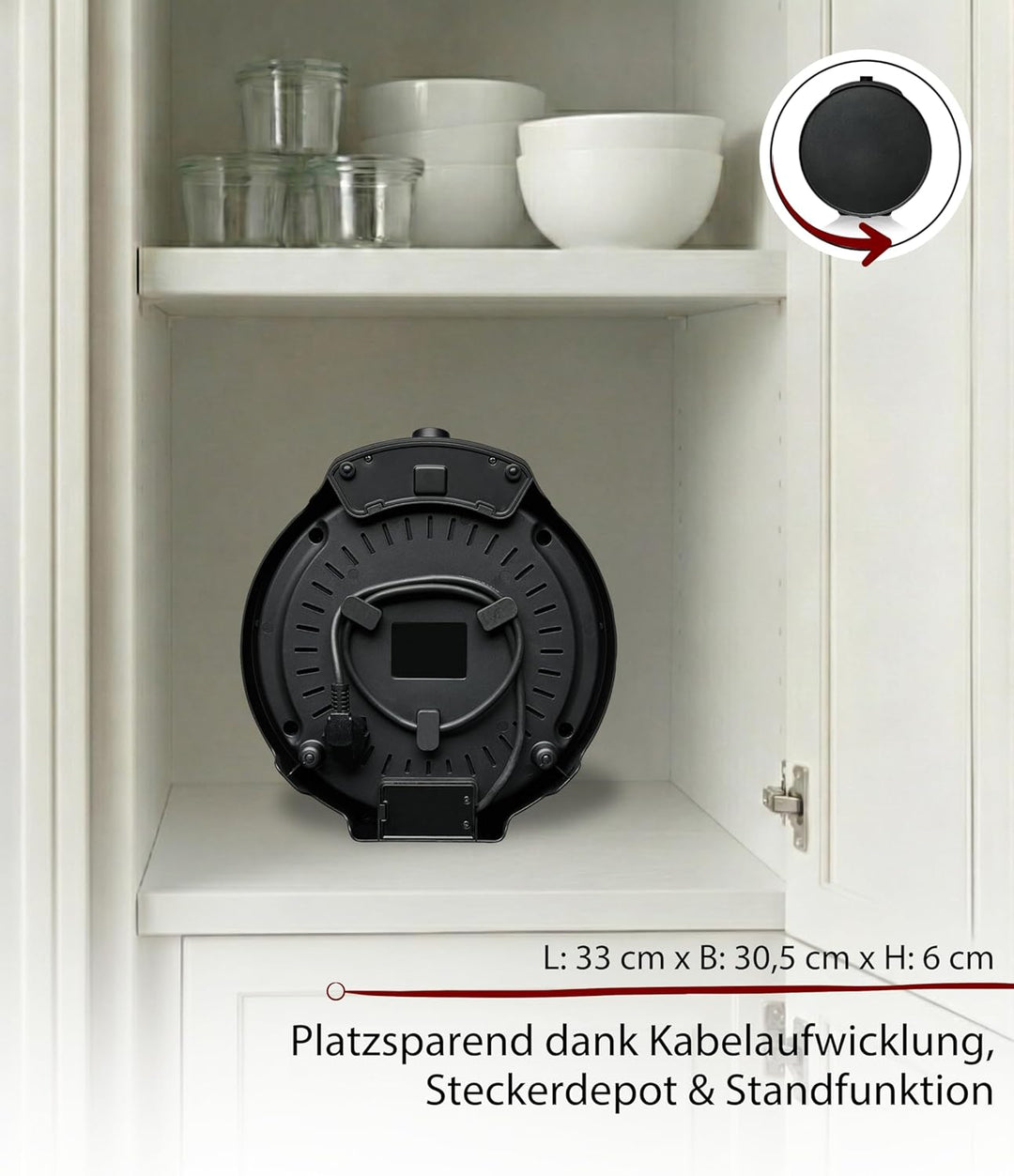 Cloer 6620 Crêpes-Maker, für süsse oder herzhafte Crepes mit 29 cm Ø, 1200 W, Antihaftbeschichtung,