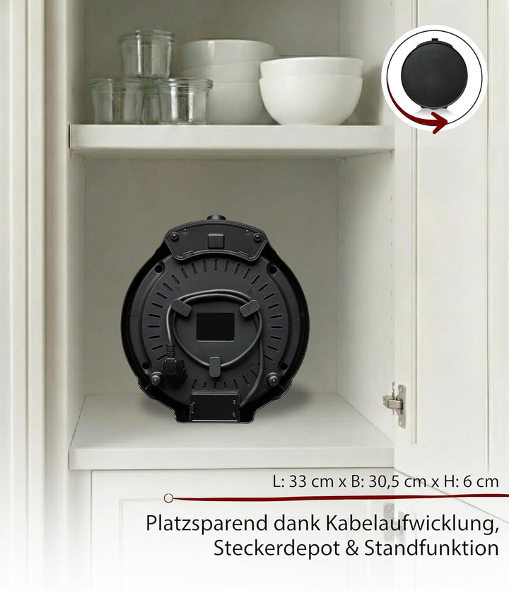 Cloer 6620 Crêpes-Maker, für süsse oder herzhafte Crepes mit 29 cm Ø, 1200 W, Antihaftbeschichtung,