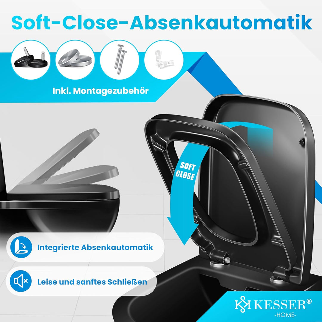 KESSER® WC Sitz mit Absenkautomatik Toilettendeckel Quick-Release-Funktion und Softclose - einfache