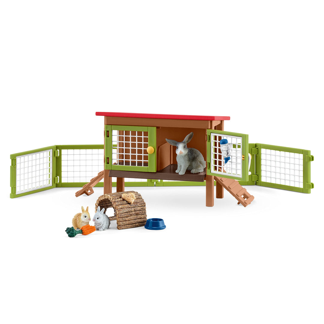 schleich 42420 Kaninchenstall, für Kinder ab 3+ Jahren, FARM WORLD - Spielset Single Standardverpack