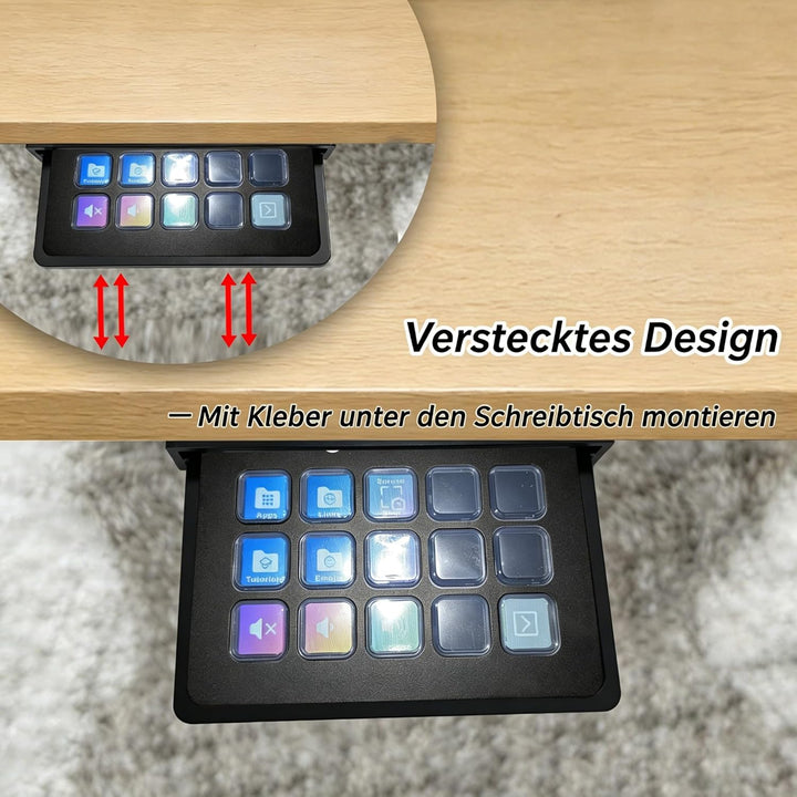 Einziehbarer Unter-Tisch Halter für Elgato Stream Deck MK.2– platzsparend