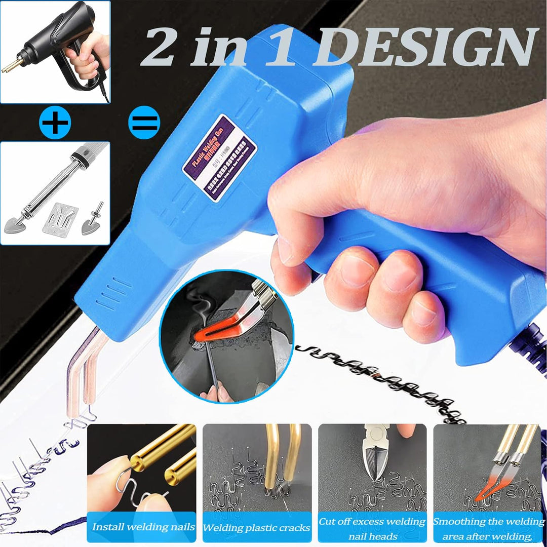 150W Kunststoff Schweissgerät, 2-in-1 kunststoff Schweissen Maschine mit 800PCS Schweissnägel (6-Mod