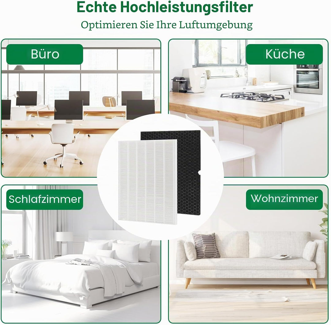 116130 Ersatzfilter H für Winix 5500-2 AM80 Luftreiniger, echte HEPA-Aktivkohle-Vorfilter, 2 Stück w