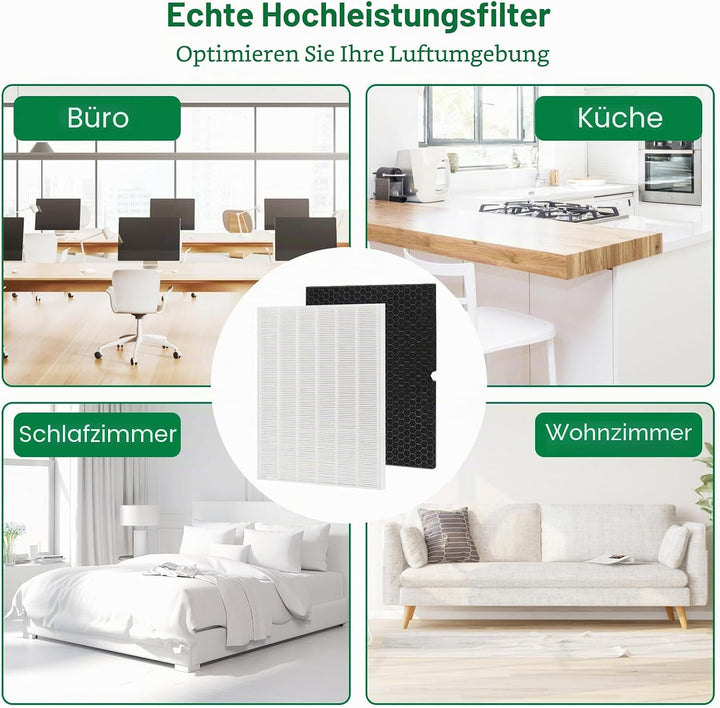 116130 Ersatzfilter H für Winix 5500-2 AM80 Luftreiniger, echte HEPA-Aktivkohle-Vorfilter, 2 Stück w