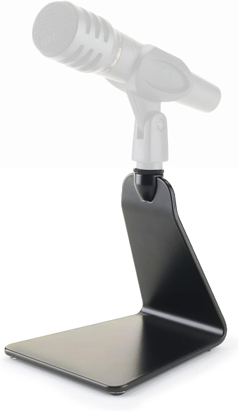 K&M 23250 Design Mikrofon-Tischstativ - Schwarz, Stahl - 12,5 x 13 x 14,2 cm - 3/8“ Gewindeanschluss