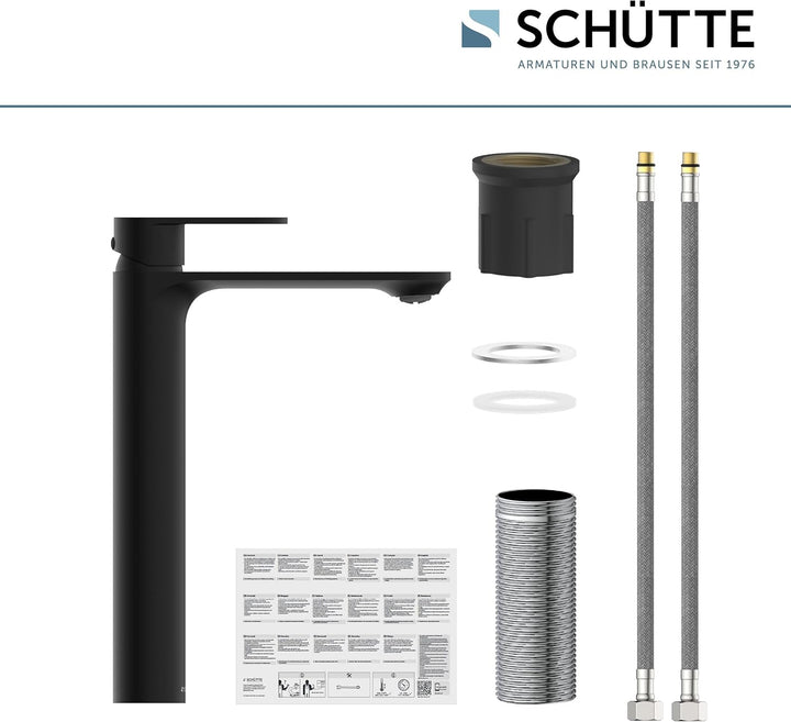 SCHÜTTE Waschtischarmatur MONTANA 32326, Wasserhahn Bad mit hohem Auslauf, Armatur Badezimmer, Einhe