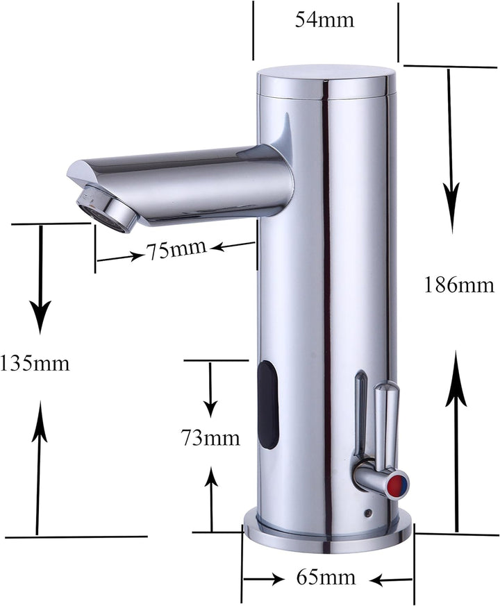Gangang Infrarot Wasserhahn Bad mit Sensor Automatik Berührungsloser Waschtischarmatur Induktion Bad