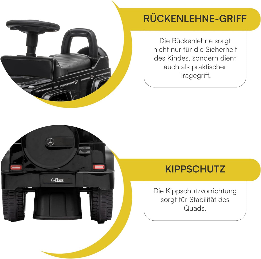 Baroni Toys SUV Mercedes Ride-On Schiebeauto für Kinder von 1-4 Jahren, realistische Geräusche, ruts