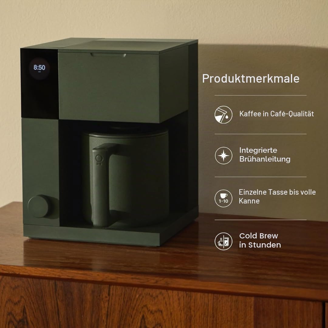 Fellow Aiden Precision Coffee Maker, Countertop 10-cup Drip Coffee Brewer, Matte Black, EU Type F Pl