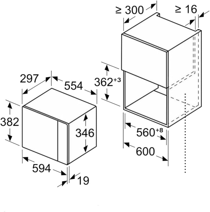 Siemens iQ500 Einbau-Mikrowelle, 59 x 38 cm, cookControl, humidClean, Grill, schwarz, BE525LMB1