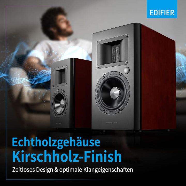 EDIFIER AIRPULSE A200 - 2.0 Studiomonitore (130W) mit Bluetooth V5.0 (aptX), Bändchen-Hornhochtöner