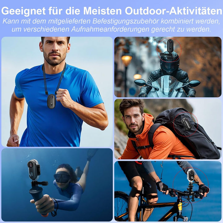 Action Kamera WiFi 4K, 170° Sport Actionkamera HD, 32G Mini Action WiFi Fahrrad Motorrad Helmkamera,