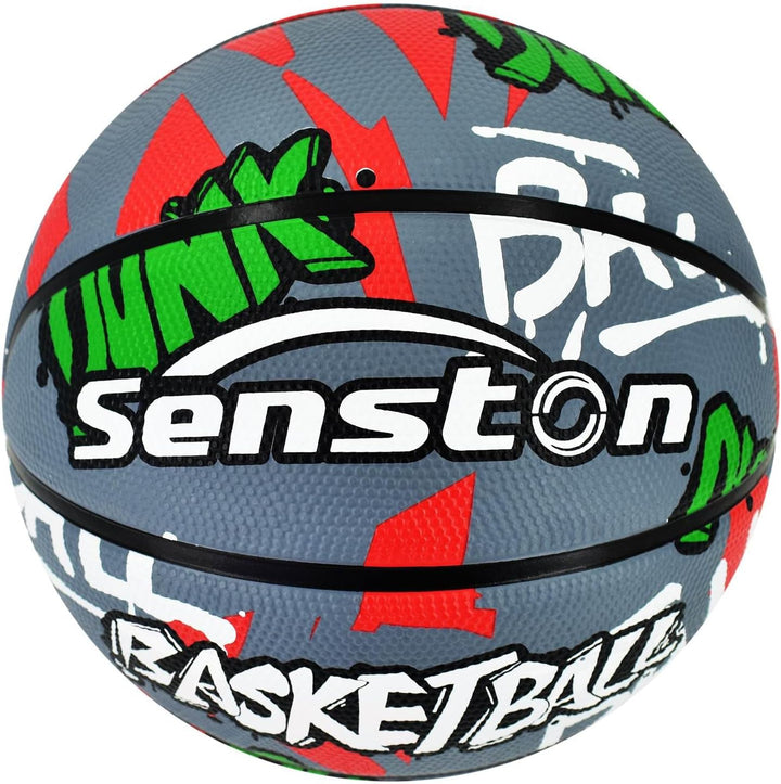 Senston Basketball Grösse 7, Baskettball mit Pumpe, Outdoor Basketbälle, Anti-Rutsch und Hervorragen