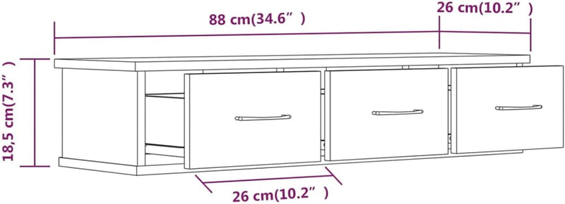 Gecheer Wand Schubladenregal mit Schubladen Wandregal Wandschrank Hängeschrank Wandgarderobe Hängere