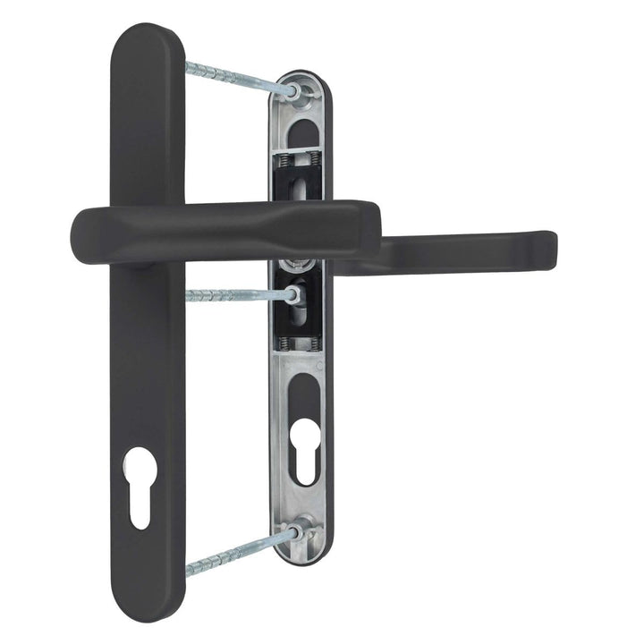 Premium Drückergarnitur Saturn DHS 92mm - Oval - Griff-Griff, Farbe:Grau RAL 7016, Schildbreite:32mm