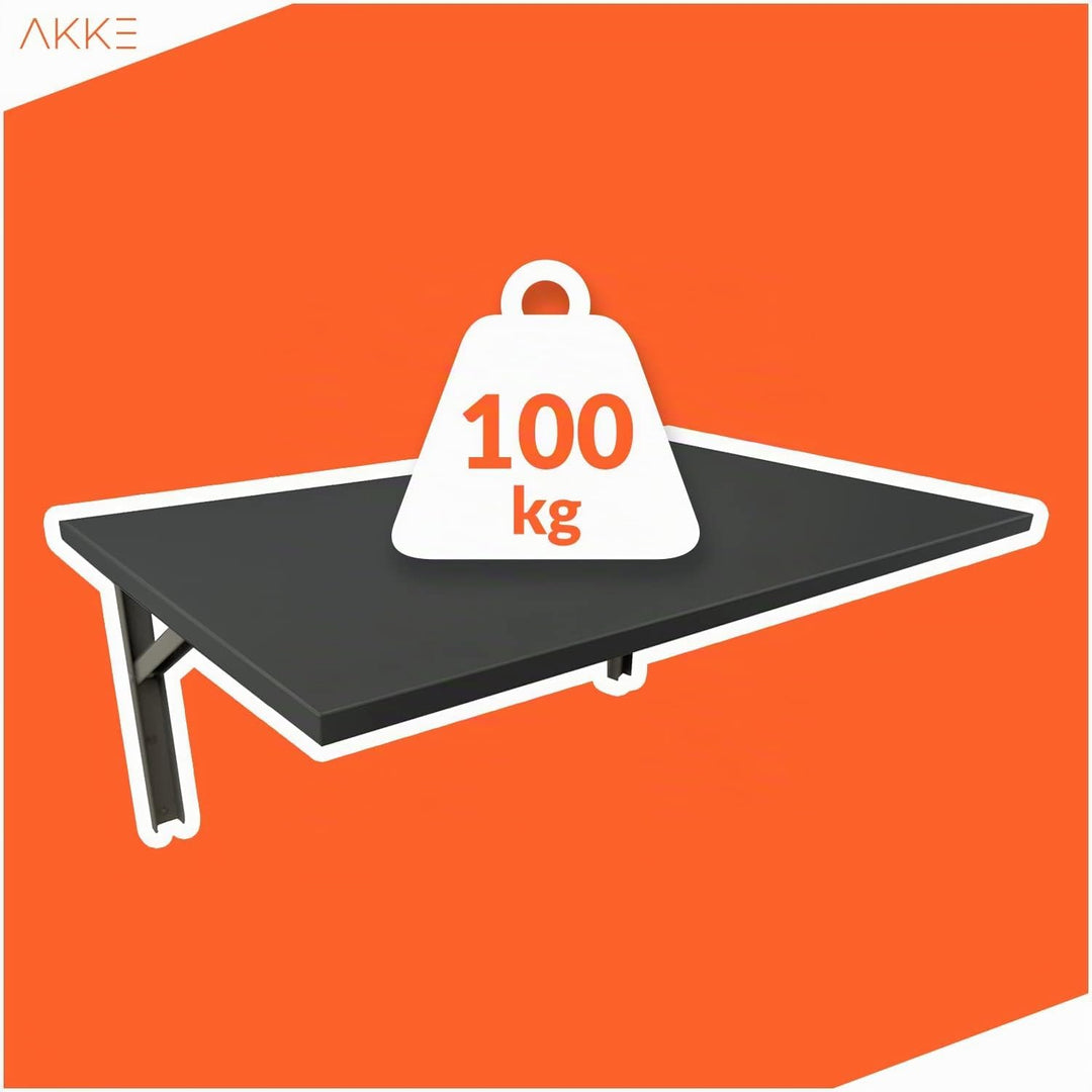 AKKE Klapptisch Wandklapptisch Esstisch - Klappbar Faltbar Platzsparend - Rechteckig - 80cm x 60cm -