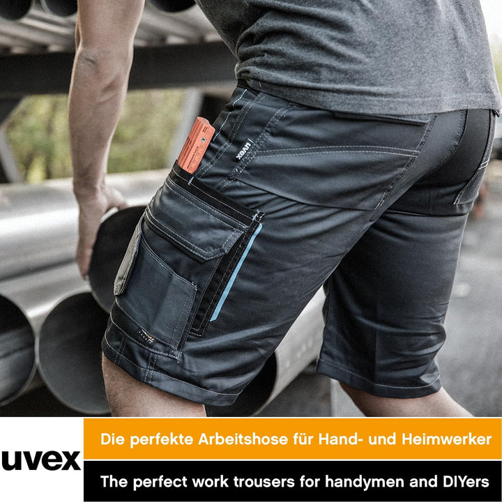 Uvex Tune-Up Herren-Arbeitshose kurz - leichte, robuste Männer-Arbeitshosen für den Sommer - 35% Bau