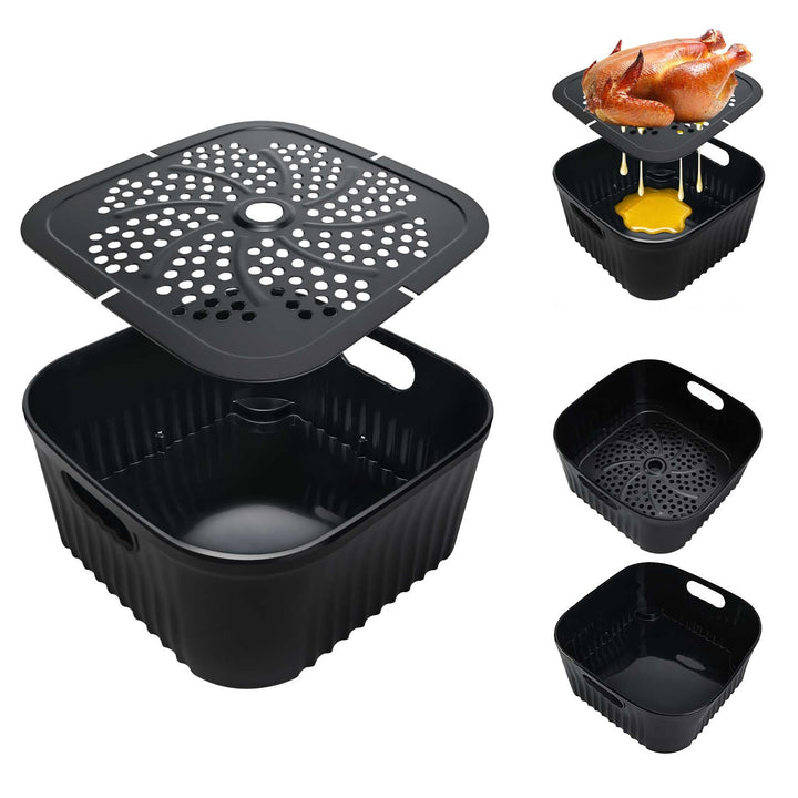 21CM Airfryer Silikonform Zubehör für Philips 6,2L/7,2L, Ninja PRO 4,7L AF140EU/MAX PRO 6,2 L AF180E