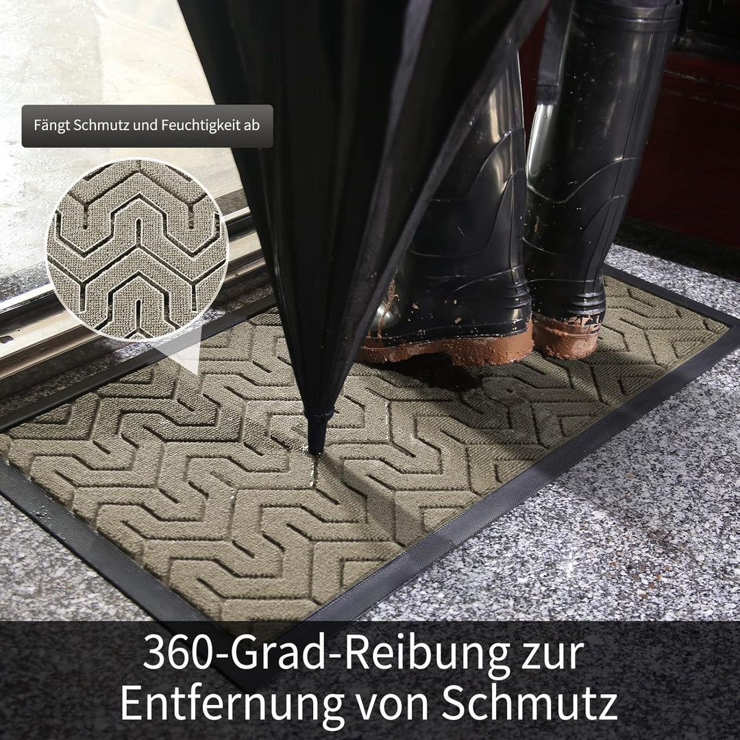 Yimobra Fussmatte für die Vordertür, strapazierfähige Ganzjahres-Fussmatte für den Eingangsbereich d